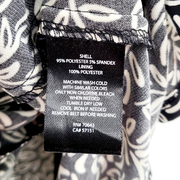 VTG Jessica Howard Black White Floral AOP Short Sleeve Knee Length Dress Size 6 - Picture 9 of 10